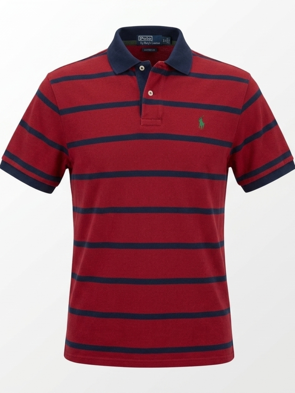 Ralph Lauren Red, Navy & Green Striped Polo